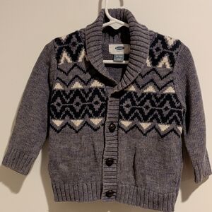 Old Navy Gray and Navy Shawl Collar Toddler Cardigan